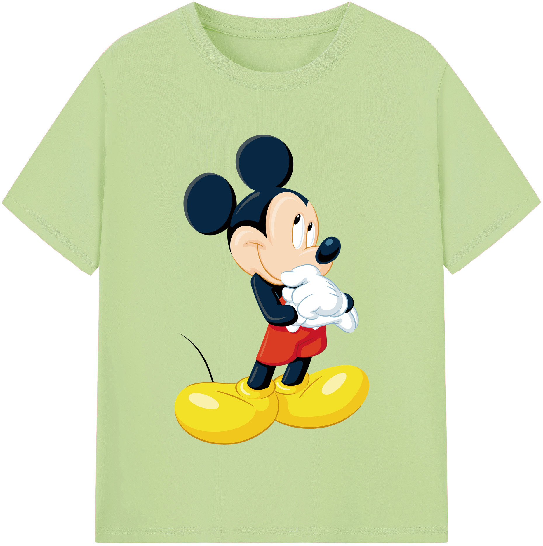 （画像用） ミッキーマウス Mickey Mouse 綿100％半袖Tシャツ（フロントプリント）